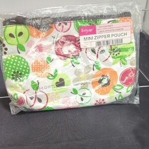 Thirty-One Apple Blossom Mini Zipper Pouch NEW